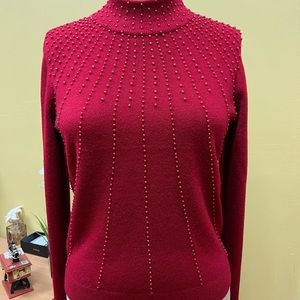 Red turtlenecks sweater